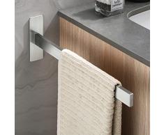 Dvocel Porta Asciugamani Bagno Adesivo Portasciugamani Accessori Bagno Senza Foratura in 304 Acciaio Inox Spazzolato Porta Salviette da Parete Porta Asciugamano per Bagno e Cucina