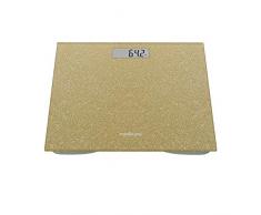 Medisana PS 500 Bilancia Personale Digitale fino a 180 kg, Bilancia Da Bagno In Vetro, Bilancia a Motivo, Interruttore Step-On in Oro