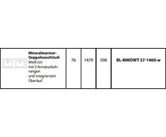 Pelipal Balto Mineralmarmor-doppio lavabo (BL-MMDWT 57-1460 - W)/bianco/147/8 cm