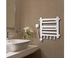 Ledph Scalda Salviette da Bagno Elettrico, Termoarredo Bagno Interasse 50 Moderno, Scaldasalviette Elettrico con Termostato Programmabile, Radiatori Orizzontali Attacco a Parete,Bianca,S