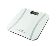 Salter Bilancia Pesapersone Digitale, Elettronica con Tecnologia di Precisione in Vetro Temperato, Stile Elegante, Capacità di Peso 180 kg, Bianco