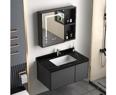 Mobili Bagno Con Lavabo - Mobile da Bagno Moderno Combinazione Di Lavandino Rubinetto Freddo E Caldo Con Lavandino da Bagno a Specchio - Mobili Bagno Sospesi ( Color : Rock board basin , Size : 70cm/2