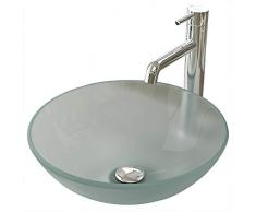 Alpenberger Design - Lavabo da appoggio in vetro di sicurezza monolastra, 38 cm, 12 mm