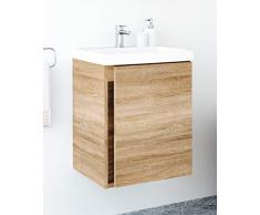 Planetmöbel - Mobile da bagno in ceramica, 50 cm (rovere Sonoma)