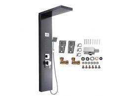 Colonna doccia da bagno, Colonna Doccia Nera Idromassaggio, Pannello Doccia in Acciaio Inox Colonna Doccia con LCD Display Doccia a Pioggia e Doccetta