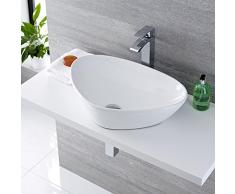 Hudson Reed Kenton Lavabo da Appoggio Ovale in Ceramica - 590 x 390 mm
