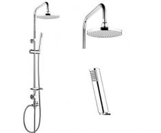 Colonna Doccia Attrezzata 025 Ottone Cromato Soffione Tondo Doccetta