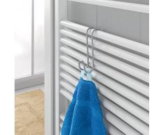 Metaltex Polytherm - Ganci Rivestiti per scalda Asciugamani, Colore Argento
