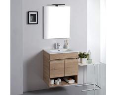 Kiamami Valentina MOBILE BAGNO A PARETE 60 CM CON ANTE E LAVABO | VENEZIA