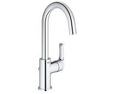 Grohe 23537002 Eurosmart New Miscelatore Monocomando Bocca Alta per Lavabo, Tecnologia EcoJoy, Cromo