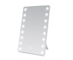 Wawoo Luce Regolabile Specchio da Trucco a Tocco Super Luminoso con 16 LED Cosmetico da Tavolo Make Up Bagno,Illuminato Rettangolo Luce Fredda Viaggio