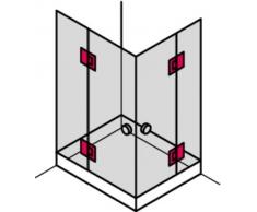Gedotec porta della doccia porta a vetri porta in vetro cerniera cerniera della porta hardware VITA-A per porte di vetro e docce con chiusura automatica | Per spessore del vetro 8 - 12 mm | Angolo di apertura 180° | Ottone cromato