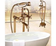 WLKINF Vasca da Bagno Antica da Terra Vasca da Bagno da Terra in Rame Chaise Set Doccia Calda e Fredda Bella Pratica