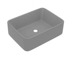 vidaXL Lavandino Luxury Lavello per Bagno Lavabo per Toilette Sanitari Prodotti per Bagno Vaschetta Grigio Chiaro Opaco 41x30x12 cm in Ceramica