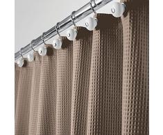 mDesign Tende bagno in tessuti misti – Tende per doccia eleganti e raffinate con motivo a nido dape – Tenda per vasca da bagno facile da lavare – talpa