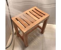 Sgabello Bagno, Sgabelli da Bagno,per Anziani Sedia da Bagno Panca ,da Doccia in Legno Antiscivolo per Adulti Vasca da Bagno Spa Cambia Scarpe Sgabello
