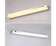 7 W LED specchio specchio luce IP44 Lampada applique per bagno acrilico paralume lampada per il bagno in acciaio inox, armadio Lampada da parete lampada da parete, bianco caldo 3000 K, 490 Lumen, L 40 cm