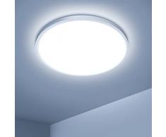 OTREN Plafoniera LED Soffitto, Lampadario Soffitto 24W, 6500K Lampada Luce Moderna per Camera da Letto, Bagno, Cucina, Soggiorno, Ufficio, Balcone, 2400LM, Bianco Freddo, Ø23cm