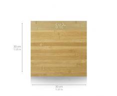 medisana PS 440 bilancia personale digitale in bambù fino a 180 kg, bilancia da bagno con spegnimento automatico e display a LED invisibile