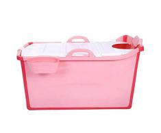 Bambini Pieghevole Vasca da Bagno, Isolato E Spessa Plastica Bathing Pool con Coperchio, Freestanding Bidet con Doppi Braccioli, Drenaggio Rapido