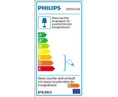 Philips Lighting Aloe Lampada Bagno Soffitto, 3 Cilindri, Vetro Satinato, IP44, Lampadina Inclusa