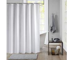 meioro Tenda per Doccia Bianca Peva Impermeabile e Resistente alla Muffa Tende da Bagno Accessori per la casa con Anelli di Tenuta e Ganci per Tende Resistenti alla ruggine (Bianco)