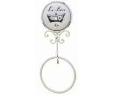 Portasciugamani da muro "Le Bain" in ferro battuto finitura Shabby 16x9,5x37 cm