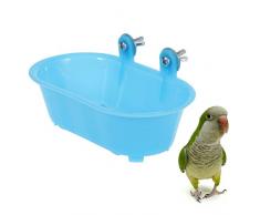 POPETPOP Vasca da Bagno Pappagallo con Specchio in plastica Resistente Adorabile Vasca da Bagno Uccello Doccia Strumento di Pulizia per pappagallini canarino Pappagallo Piccole spose da Bagno