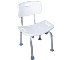 CYMAM Alba – Sedia da doccia/bagno con schienale, bianco, 71 – 89 cm