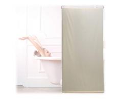 Relaxdays Tenda per Doccia Moderna, 80x240, Vasca da Bagno, Idrorepellente, Montaggio a Soffitto, Rullo Finestra, Beige
