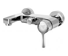 RAF - Rubinetto miscelatore monocomando da parete cromato geometrico da vasca