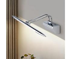 MantoLite Dimmerabile LED Lampade da Parete,42cm 6W Applique Illuminazione per Interni IP44 4000K Bagno Luci Pareti da Specchio Cromo con Testa Della Lampada Girevole Luci Lettura Faretti da Muro