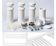 Supporto per scaldasalviette, bianco, adatto per caloriferi dritti e curvi