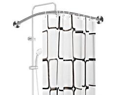 CHIYA 【2021 Updated】 Asta Tenda Doccia Angolare Bastone Tenda Doccia Semicircolare Anti Ruggine Cromata Regolabile Materiali in Acciaio Inossidabile per Bagno e Vasca da Bagno70 to 95 x 70 to 95cm