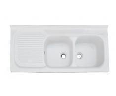 LAVELLO DI APPOGGIO CERAMICA CON 2 VASCHETTE LINPHA 120 cm Vasche Destra DX