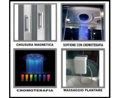 Cabina e Vasca Idromassaggio 90x90 Box Doccia con SAUNA Cromoterapia e vivavoce