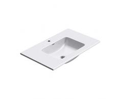 Doporro Lavabo da Incasso, Lavabo Sottopiano 80x48x15cm, Lavandino Bagno da Minerale Fuso Colossum02-800,Bianco