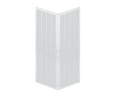 Rollplast BLUN2CONCC28080080 Box Doccia a Soffietto, Dim. 80 x 80 x H 185 cm, in PVC, Lati, Due Ante, con Apertura angolare, Bianco
