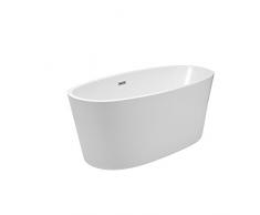 Hudson Reed Ashbury Vasca da Bagno Freestanding - Acrilico Bianco - Design Centro Stanza Ovale - 1595 x 740 x 590mm