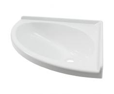 pro-Styling Lavabo ad angolo per camper, caravan, campeggio, barca, 420 x 165 mm, ovale, bianco