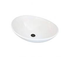 VE.CA.s.r.l. Lavabo da appoggio Zenon 41 in Ceramica Bianca arredo Bagno Design Alta qualità