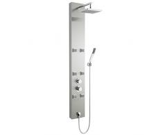 Hudson Reed 'Easton' Colonna Doccia Idromassaggio Pannello Multifunzione in Acciaio Inox - Soffione Quadrato, Doccetta e 6 Getti - Controllo Termostatico