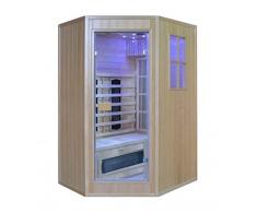 Bagno Italia Sauna 125x110 cm biposto infrarossi e finlandese combinata 6 irradiatori cromoterapia radio I11