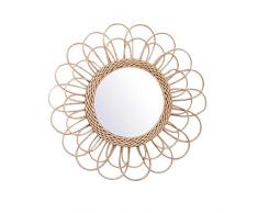 RecoverLOVE Specchi da Parete Specchiera Decorativa da Appendere a Parete con Specchio in Art Deco Naturale Rotondo in Rattan Specchiera da Parete a Forma di Specchio