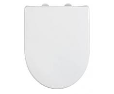 WENKO Copri water Sindia fino a 300 kg, abbassamento automatico Easy-Close e attacco in acciaio inossidabile igienico Fix-Clip a 1 pulsante, plastica infrangibile Duroplast, 36,5 x 46,5 cm, bianco