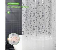 OTraki Tenda da Doccia 200x200 Antimuffa, 3D Frosted Traslucido Tenda da Bagno Impermeabile in Eva Lavabile Tende da Vasca da Bagno con Ganci