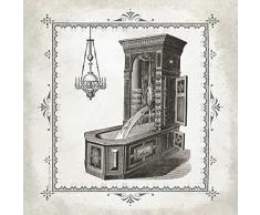 TELA-ARROTOLATA.Babbitt-Gwendolyn-Cm_35_X_35-La-vasca-e-Chandelier-IV-grigio-nero-bianco-crema-vasca-vasca-da-bagno-con-doccia-lampadario-epoca-effimeri-bagno-bagno-schizzo-vittoriana,-Soggetto-Bagno
