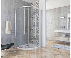 BOX DOCCIA SEMICIRCOLARE ANGOLARE ANGOLO 80x80 195 h cm trasparente cristallo
