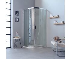 BOX DOCCIA MODERNO SEMICIRCOLARE PROFILI ALLUMINIO 80X80 TRASPARENTE