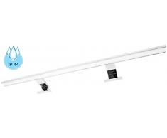 Lampada da specchio LED in alluminio 2 in 1, 13 W IP44, 230 V, 800 mm - 900 mm, attacco e vite di montaggio, colore: bianco (4000 K)